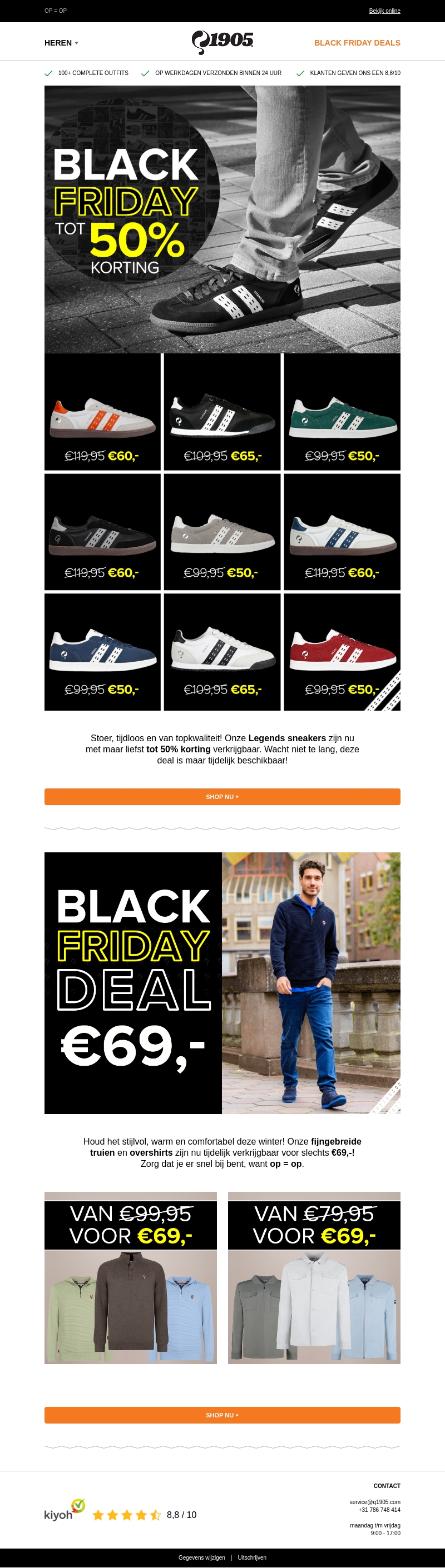 Tot 50% korting: Q1905 Legends sneakers! Tot 50% korting: Q1905 Legends sneakers!