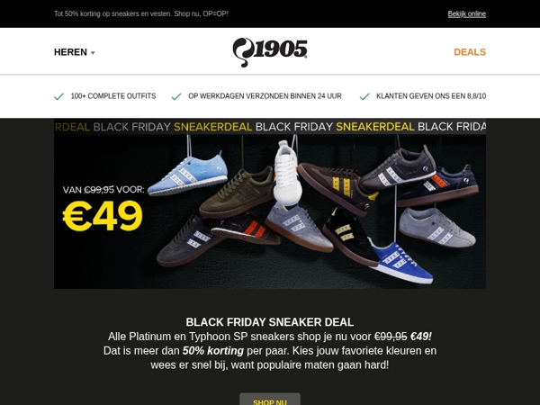 Black Friday Sneaker Deal: €49 per paar!