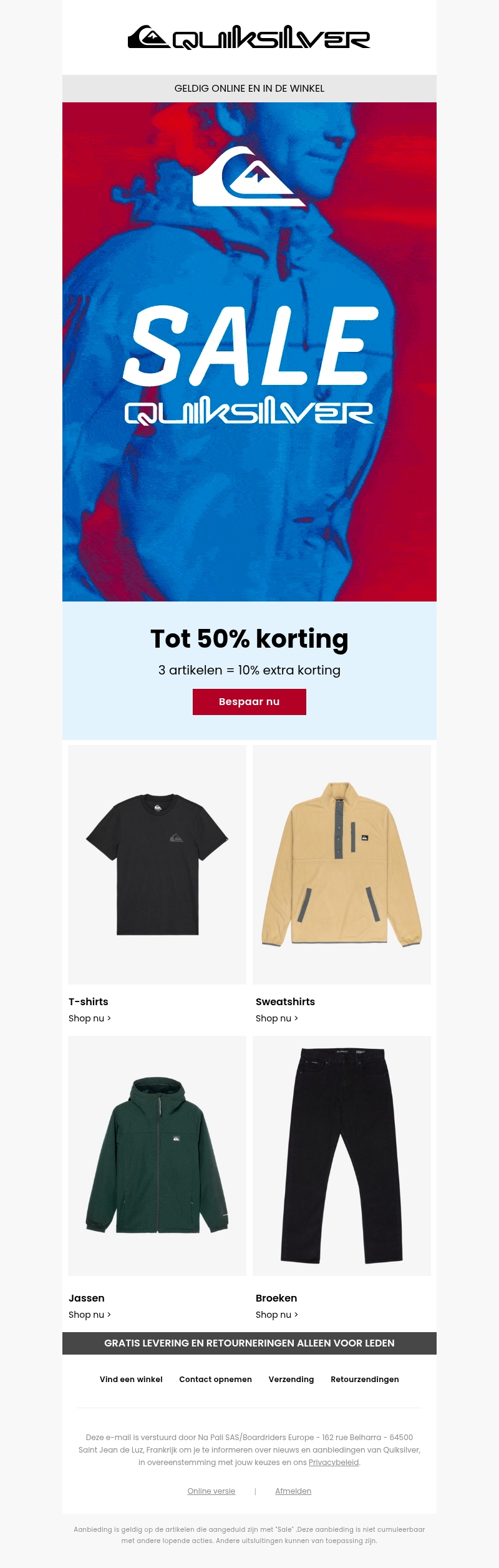 De sale gaat door, laatste beschikbare maten! De sale gaat door, laatste beschikbare maten!