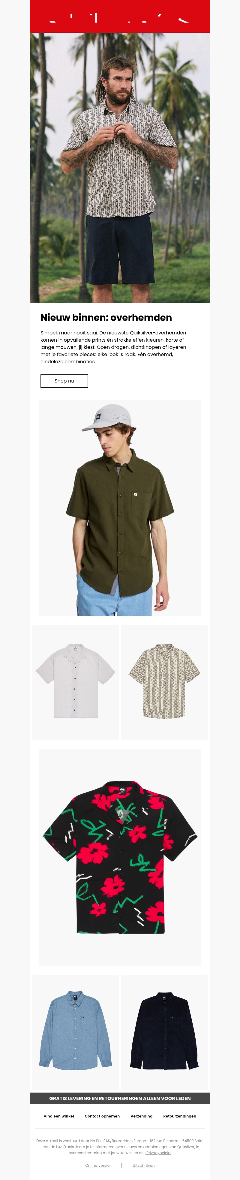 Nieuw binnen: Quiksilver-overhemden. Nieuw binnen: Quiksilver-overhemden.