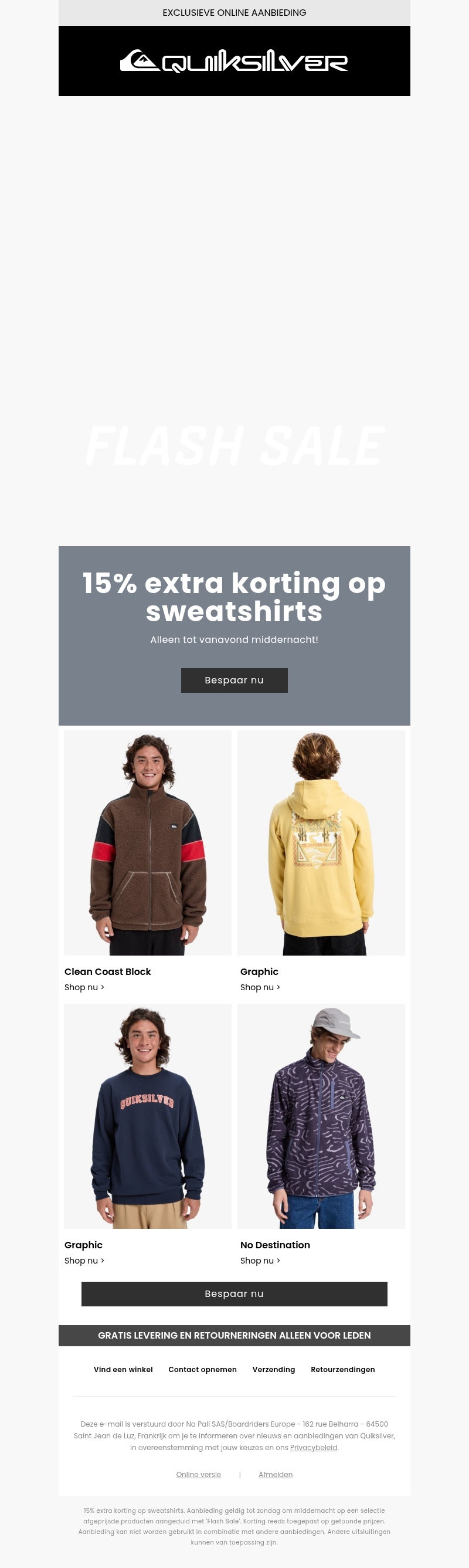Flash Sale: laatste paar uur om ervan te profiteren! Flash Sale: laatste paar uur om ervan te profiteren!