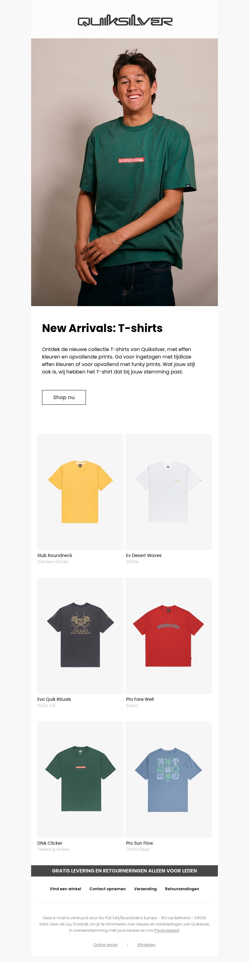 Nieuwe T-shirts van Quiksilver voor elk moment Nieuwe T-shirts van Quiksilver voor elk moment