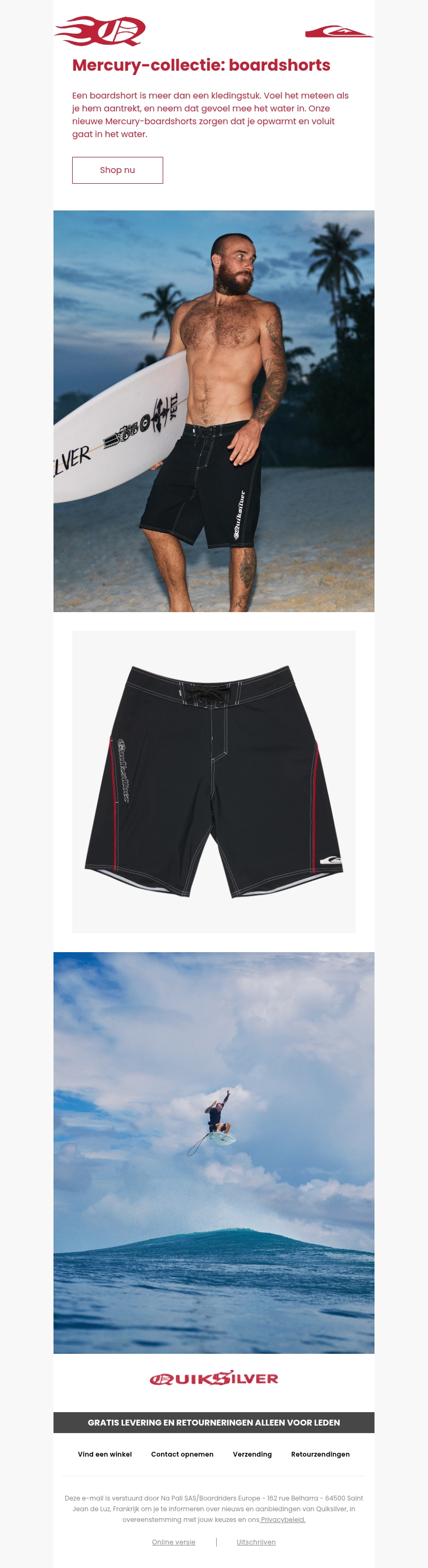 De nieuwe Mercury-boardshorts zijn net binnen De nieuwe Mercury-boardshorts zijn net binnen