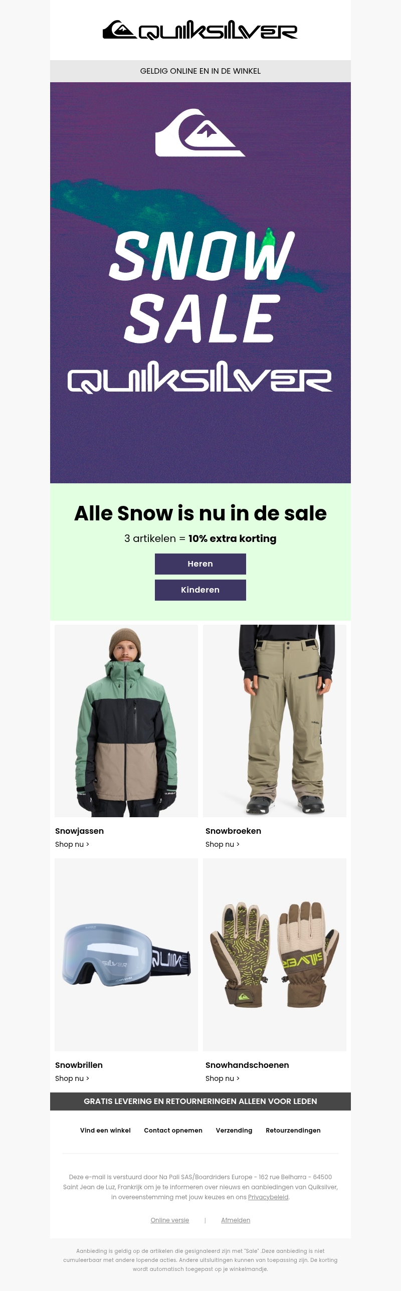 Alle Snow is nu in de sale! Alle Snow is nu in de sale!