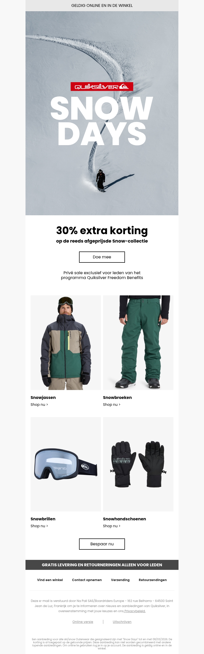 SNOW DAYS: De exclusieve privé sale gaat door! SNOW DAYS: De exclusieve privé sale gaat door!