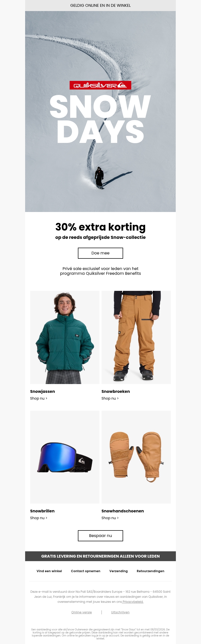 SNOW DAYS | Laatste oproep SNOW DAYS | Laatste oproep