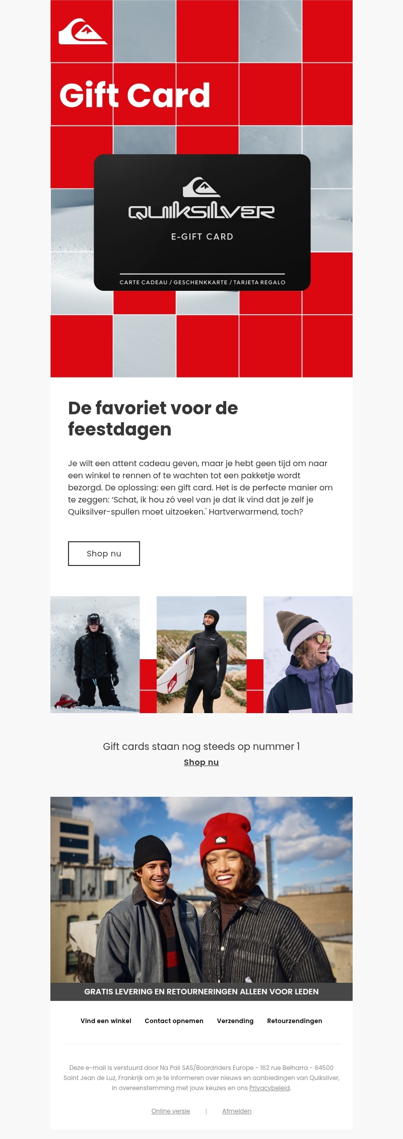 Gift cards staan nog steeds op nummer 1 Gift cards staan nog steeds op nummer 1