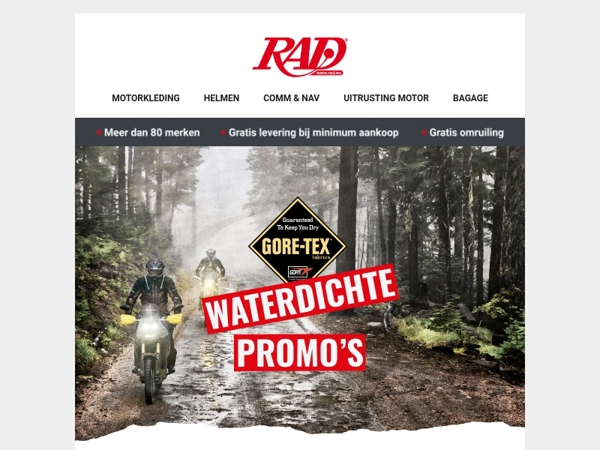 Waterdichte promo's op Gore-Tex.