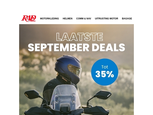 Nog 7 dagen September deals — kortingen op REV'IT! en Alpinestars tot 35% !