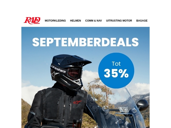 Septemberdeals tot 35% op REV'IT! & Alpinestars!