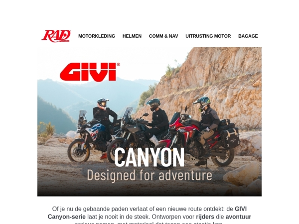 GIVI Canyon – Robuust, betrouwbaar, klaar voor elk terrein.
