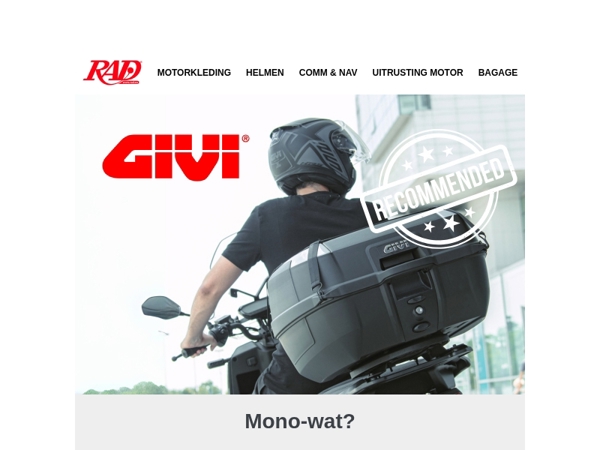 Givi Monolock-topkoffers: ideaal voor dagelijks gebruik.
