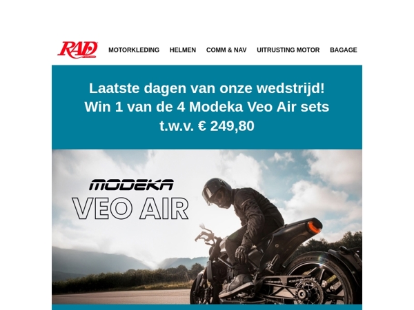 Laatste dagen: win een Modeka Veo Air set (broek + jas) t.w.v. € 249,80