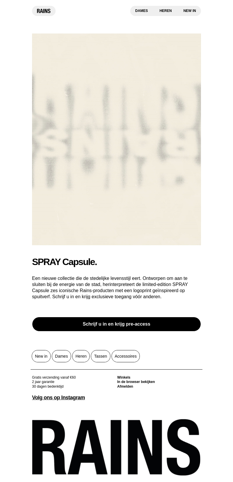 COMING SOON: SPRAY Capsule Collectie COMING SOON: SPRAY Capsule Collectie