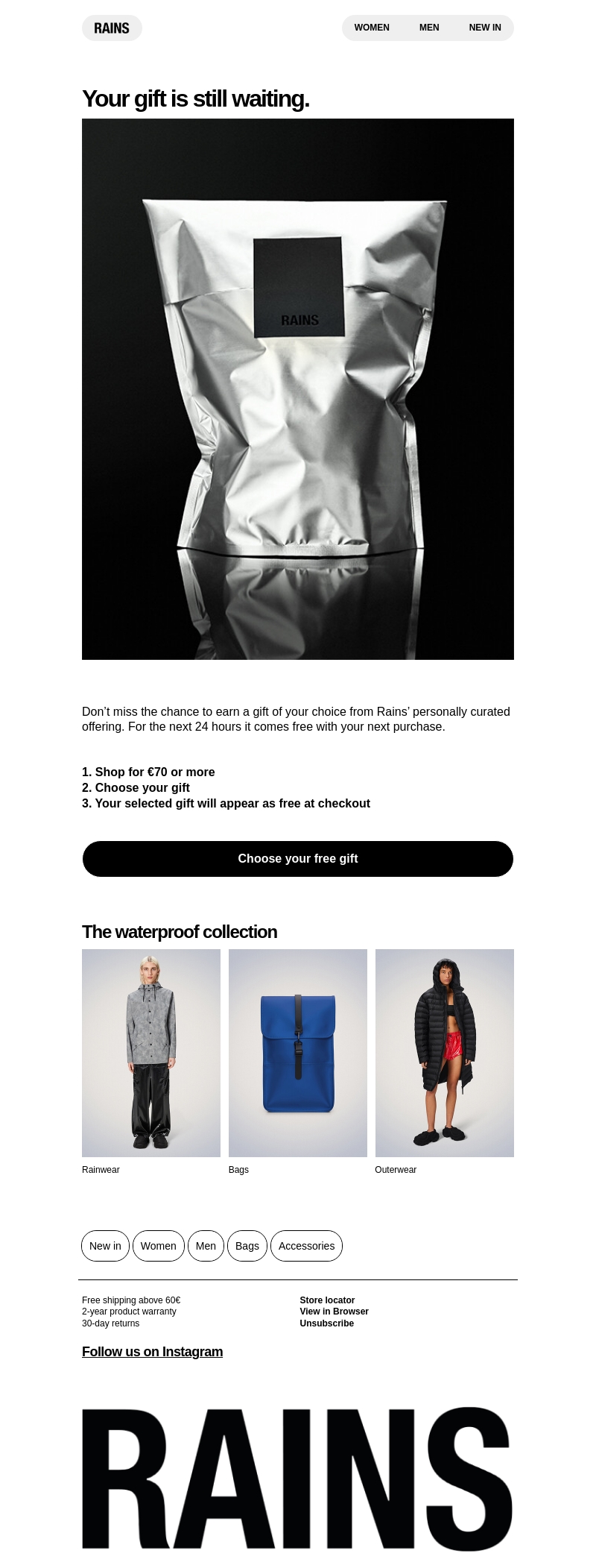 Last chance to bag your free gift Last chance to bag your free gift