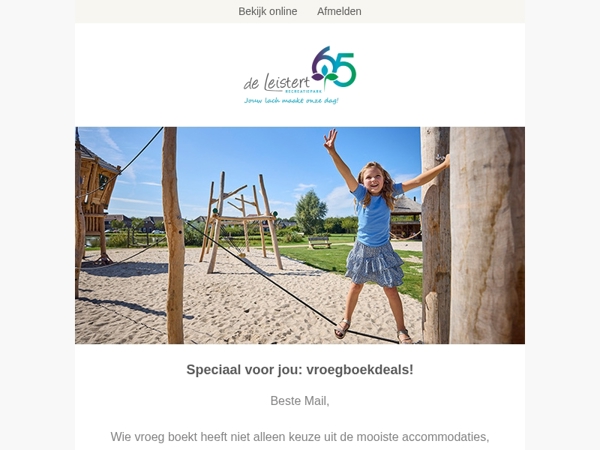 Speciaal voor jou: vroegboekdeals! 🥳