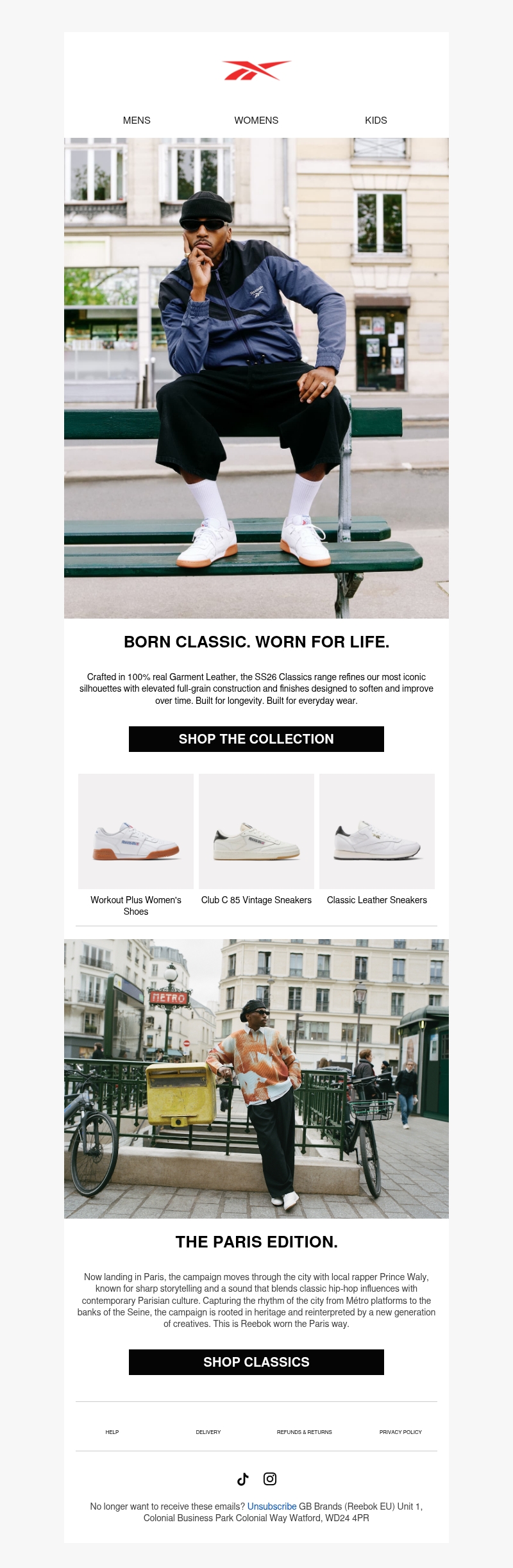 Born Classic. Worn for Life. Born Classic. Worn for Life.