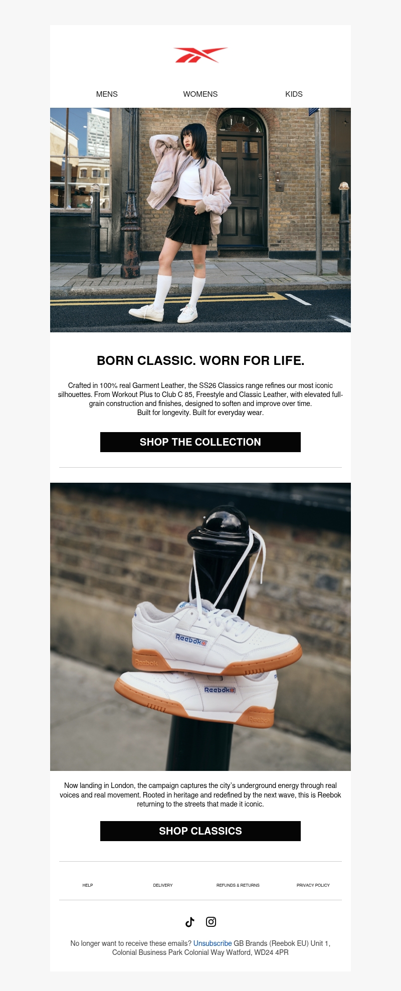 Born Classic. Worn For Life. Born Classic. Worn For Life.