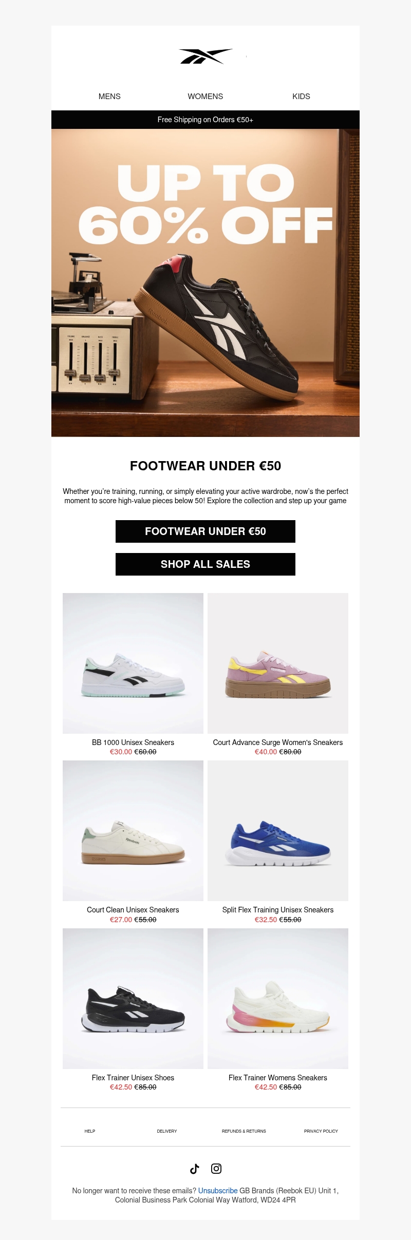 Footwear under €50! Footwear under €50!