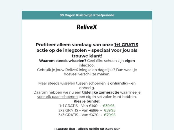 1+1 Gratis alleen vandaag!