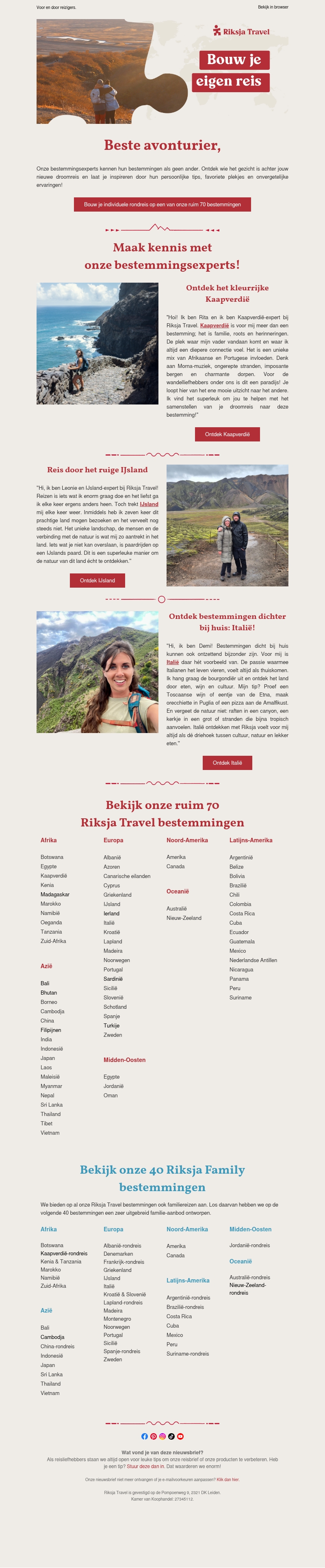 Ontmoet de bestemmingsexperts achter jouw reis! Ontmoet de bestemmingsexperts achter jouw reis!