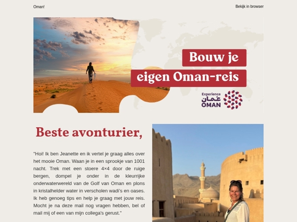 Reis mee met Jeanette naar...