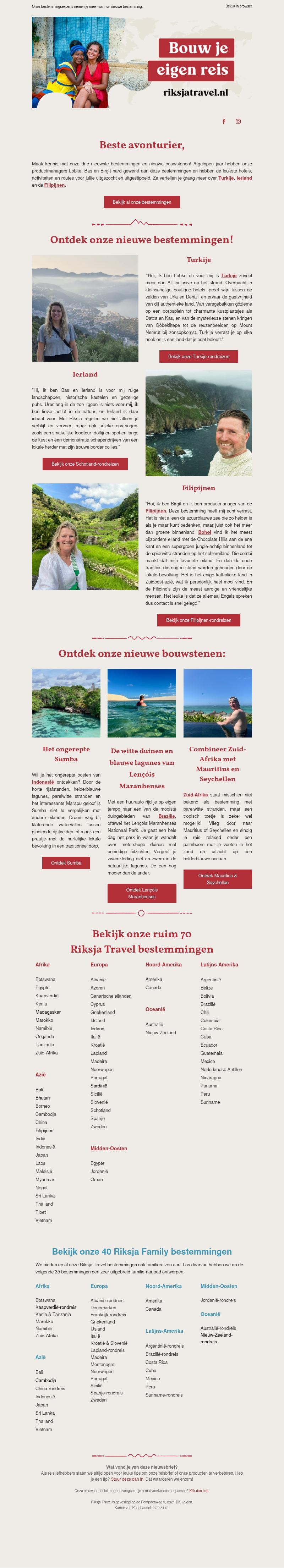Ontdek drie nieuwe bestemmingen met Riksja! Ontdek drie nieuwe bestemmingen met Riksja!