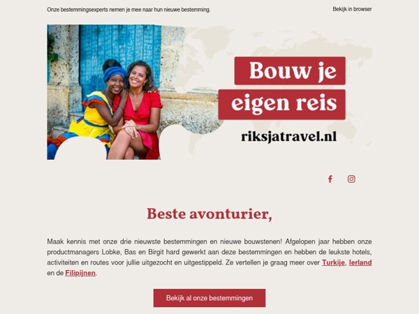 Ontdek drie nieuwe bestemmingen met Riksja!