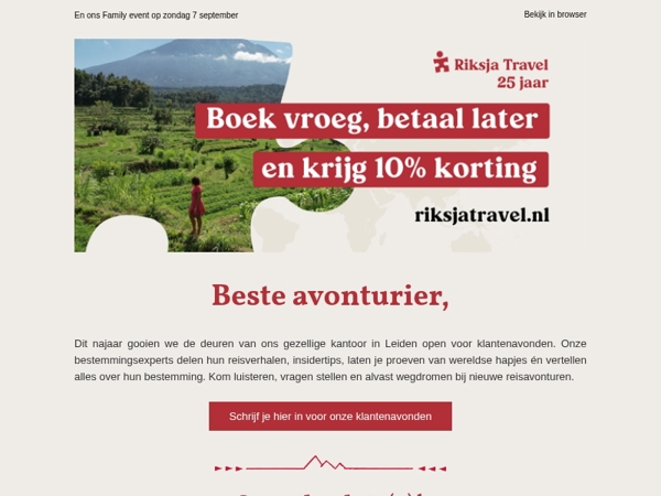 Reisplannen maken? Kom naar onze klantenavonden!