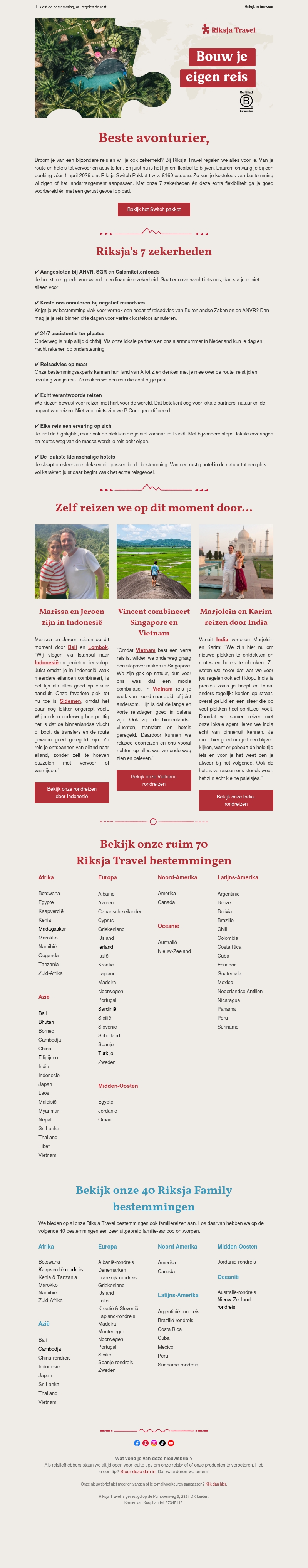 Zorgeloos op reis met onze 7 zekerheden Zorgeloos op reis met onze 7 zekerheden