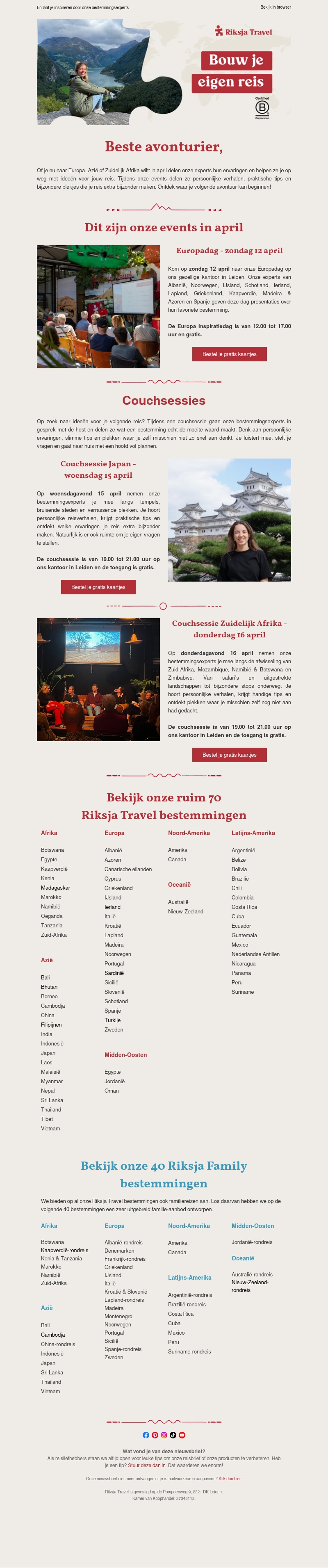 Kom naar onze events! Kom naar onze events!
