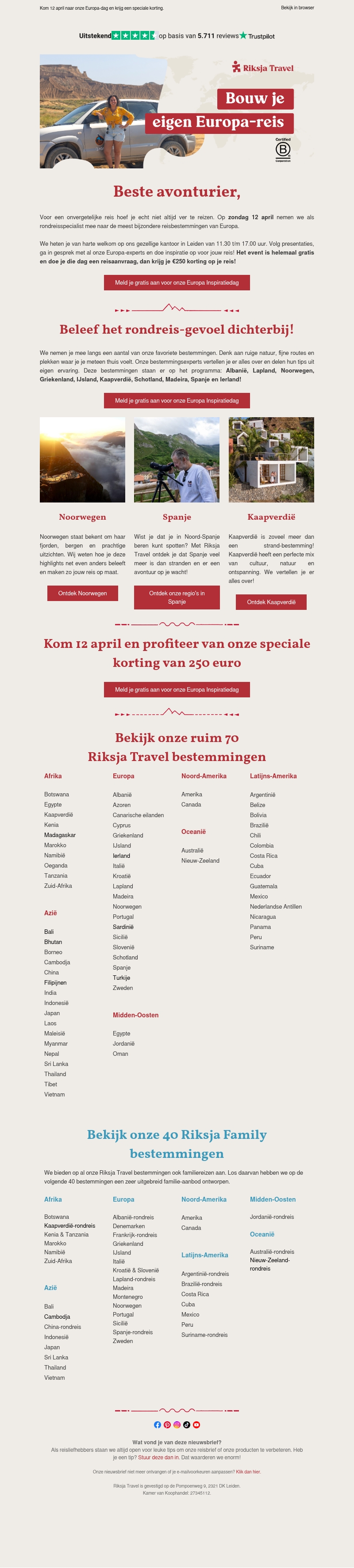 Een dag vol reisinspiratie binnen Europa Een dag vol reisinspiratie binnen Europa