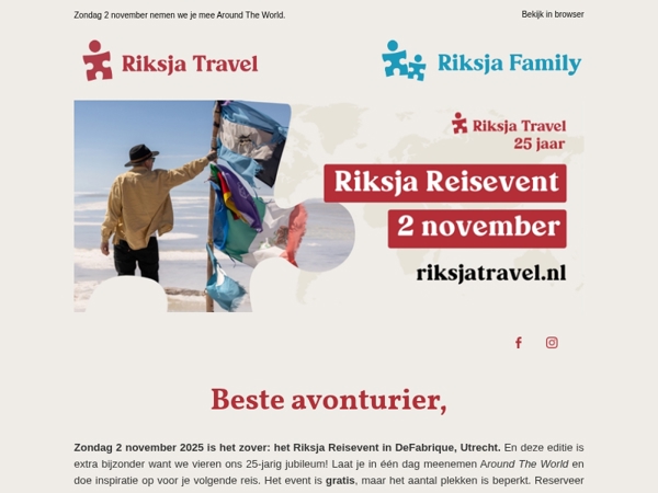Mis het niet: het Riksja Reisevent komt eraan!