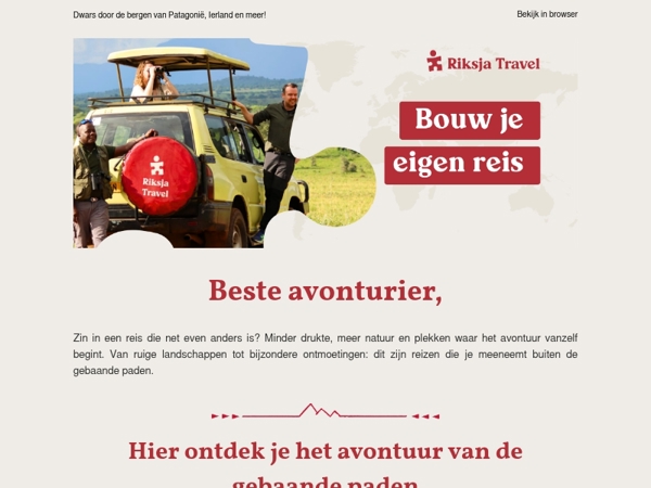 Ga op avontuur van de gebaande paden