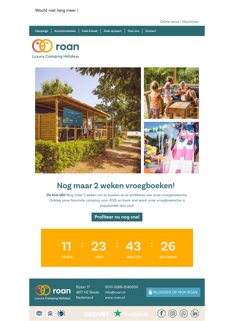 Nog maar 2 weken vroegboeken! Nog maar 2 weken vroegboeken!