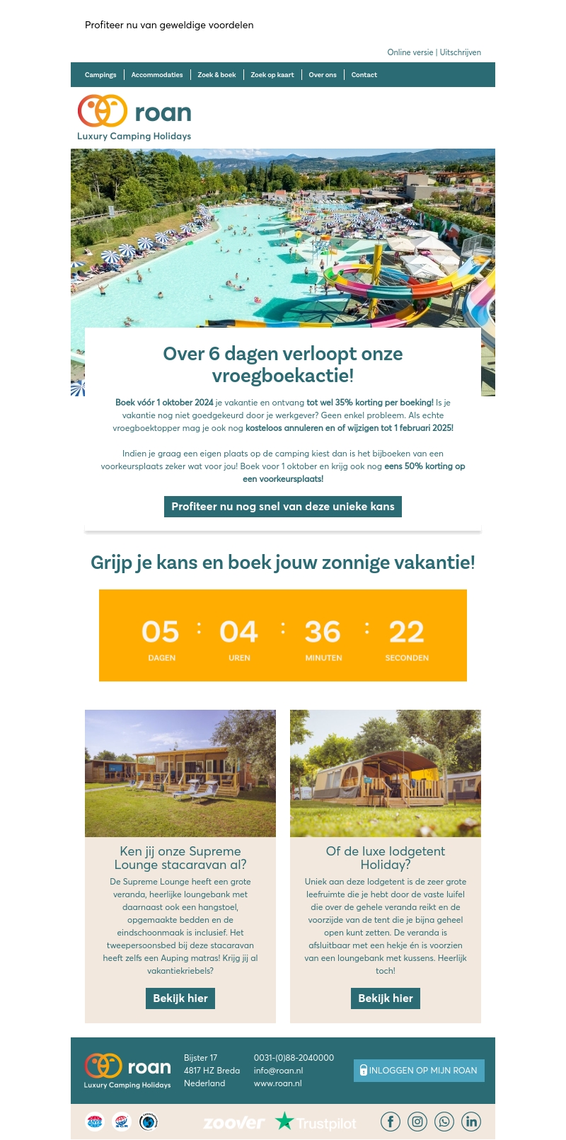 Over 6 dagen verloopt onze vroegboekactie!📢 Over 6 dagen verloopt onze vroegboekactie!📢