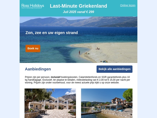 Last-minutes vanaf € 299