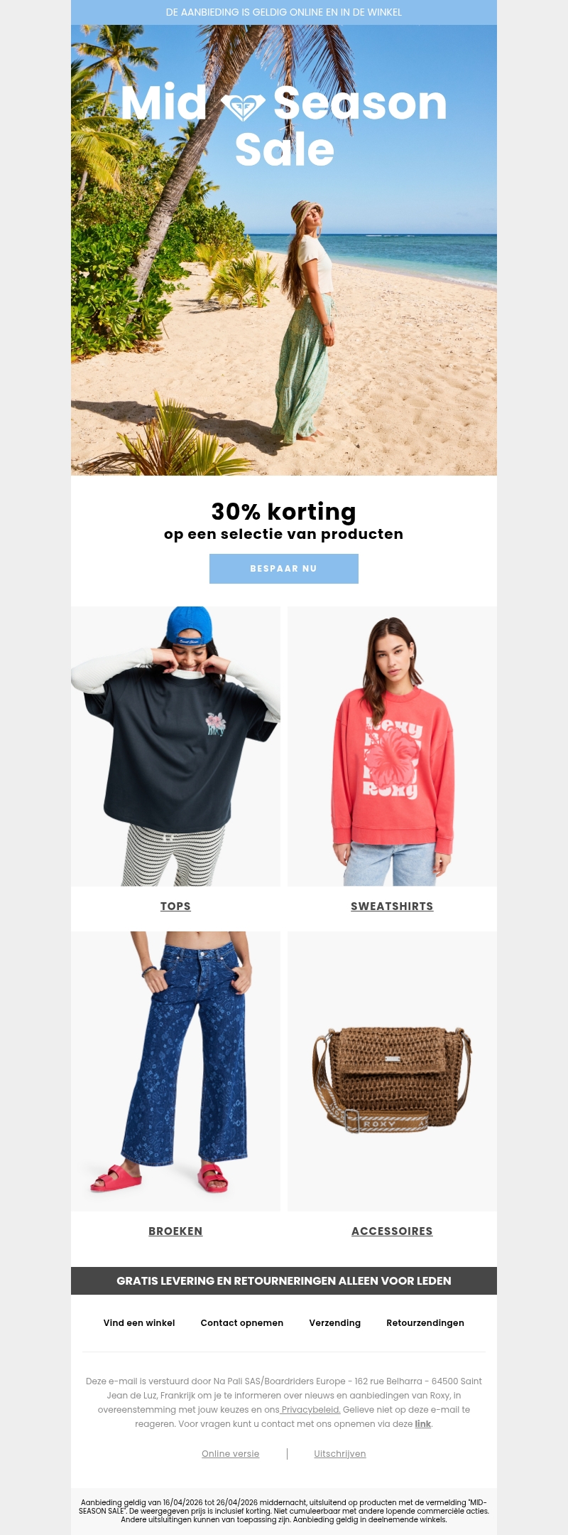 Mid-Season Sale: 30% korting op volop producten Mid-Season Sale: 30% korting op volop producten