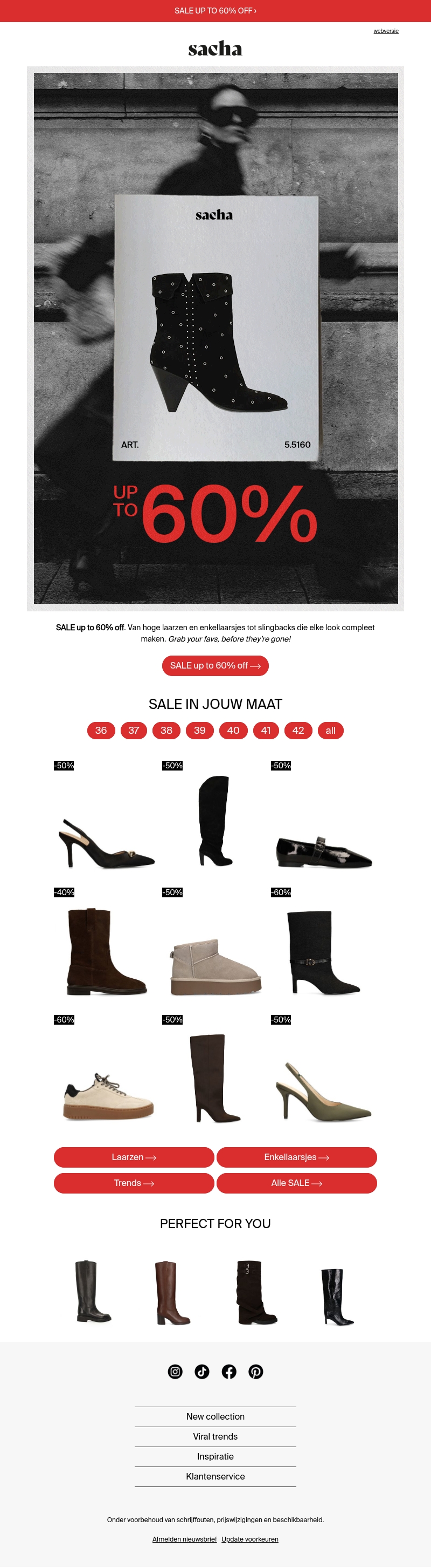 SALE tot 60% korting SALE tot 60% korting