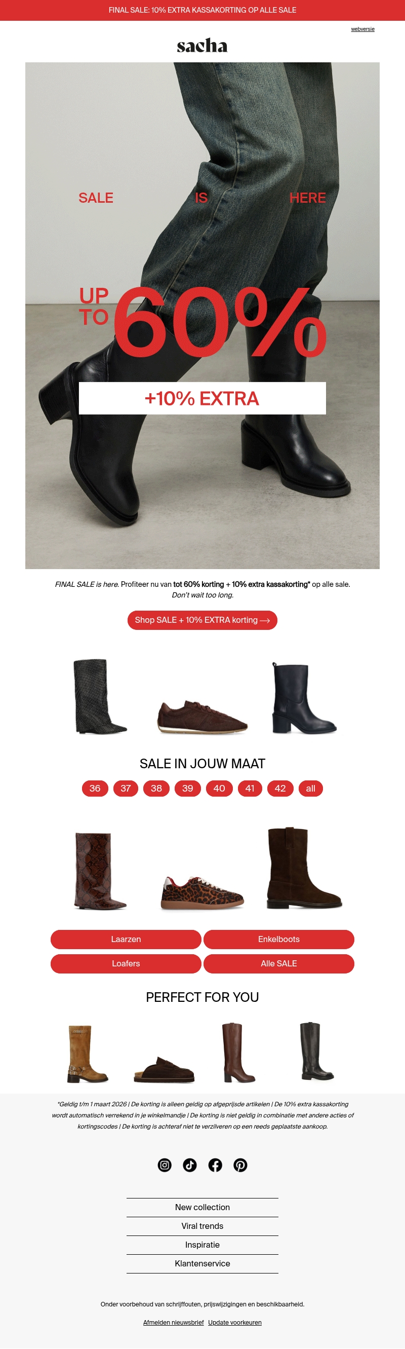 10% EXTRA kassakorting op alle SALE 10% EXTRA kassakorting op alle SALE