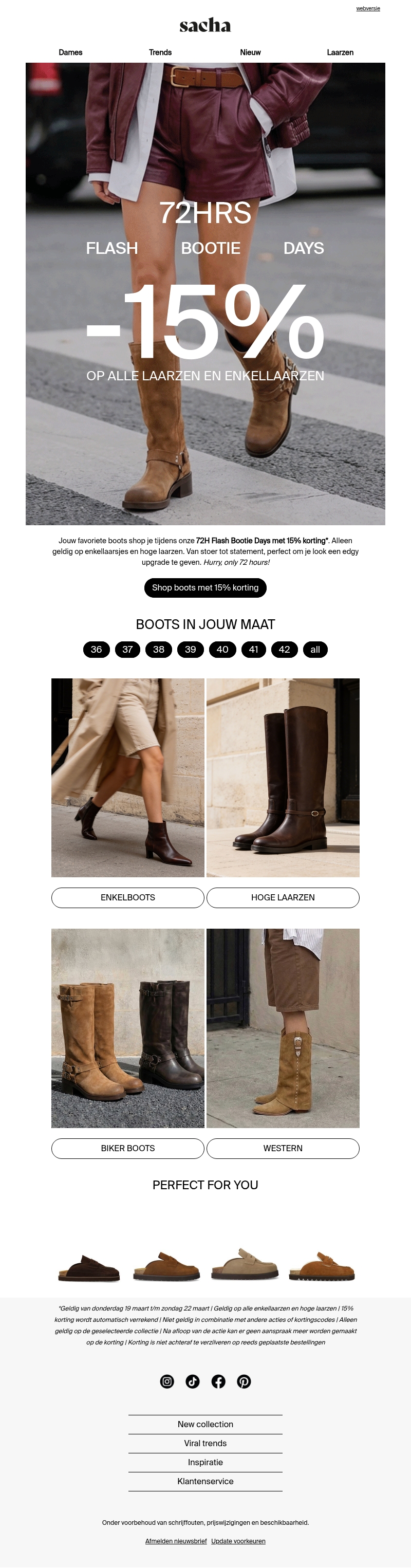 72H Flash Bootie Days: 15% korting 72H Flash Bootie Days: 15% korting
