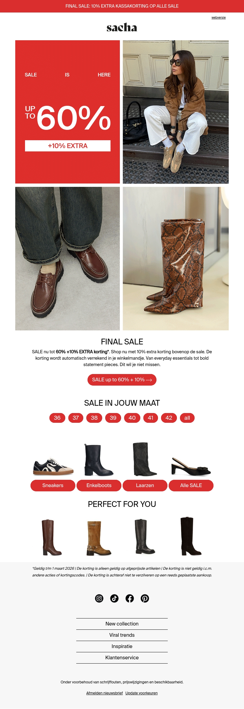 SALE up to 60% + 10% EXTRA SALE up to 60% + 10% EXTRA