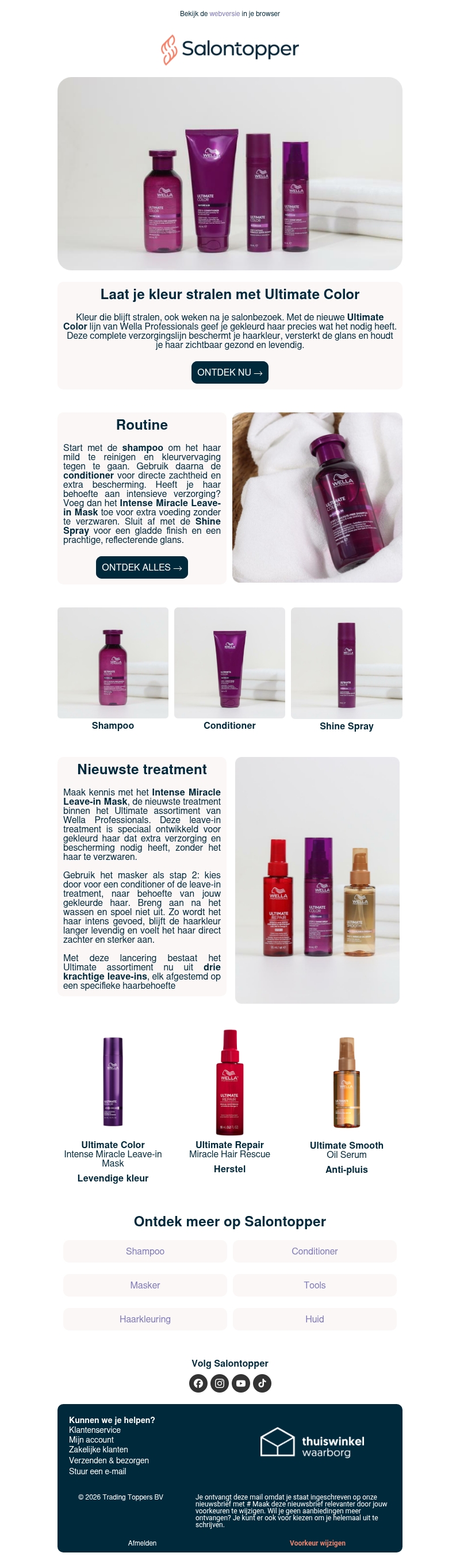 ✨ NIEUW bij Salontopper: Ultimate Color van Wella Professionals ✨ NIEUW bij Salontopper: Ultimate Color van Wella Professionals