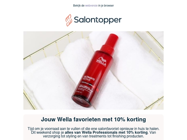 Dit weekend Wella Professionals met 10% korting ✨