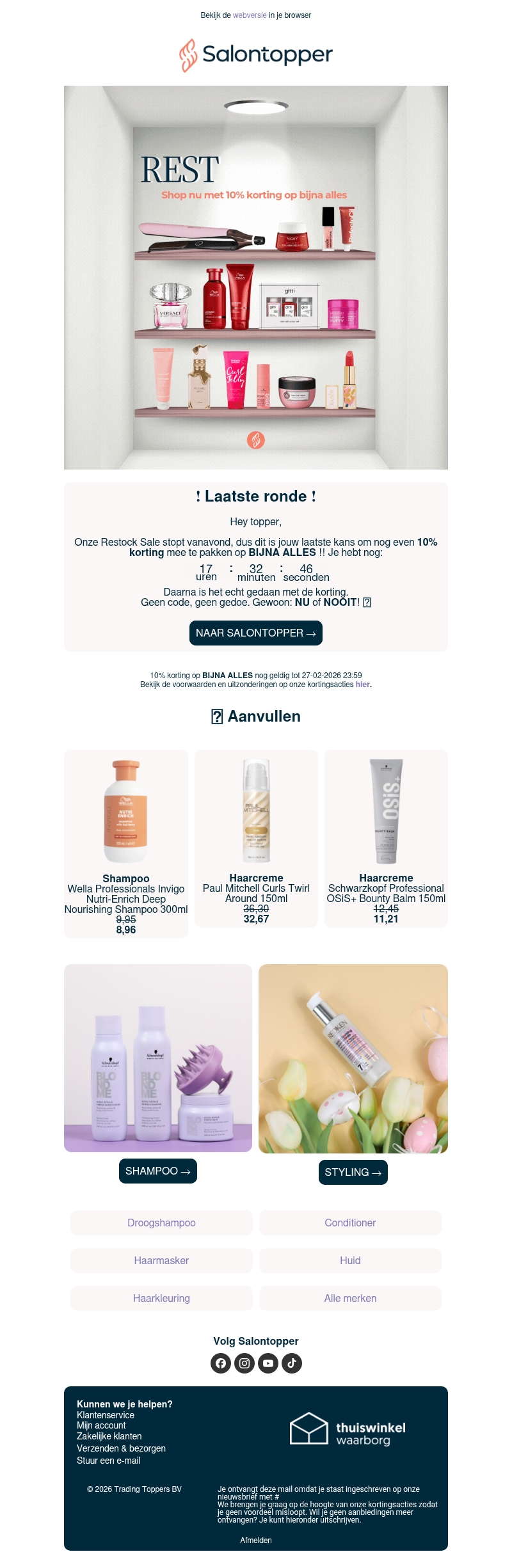 Nog snel scoren? Pak jou Restock Sale Nog snel scoren? Pak jou Restock Sale