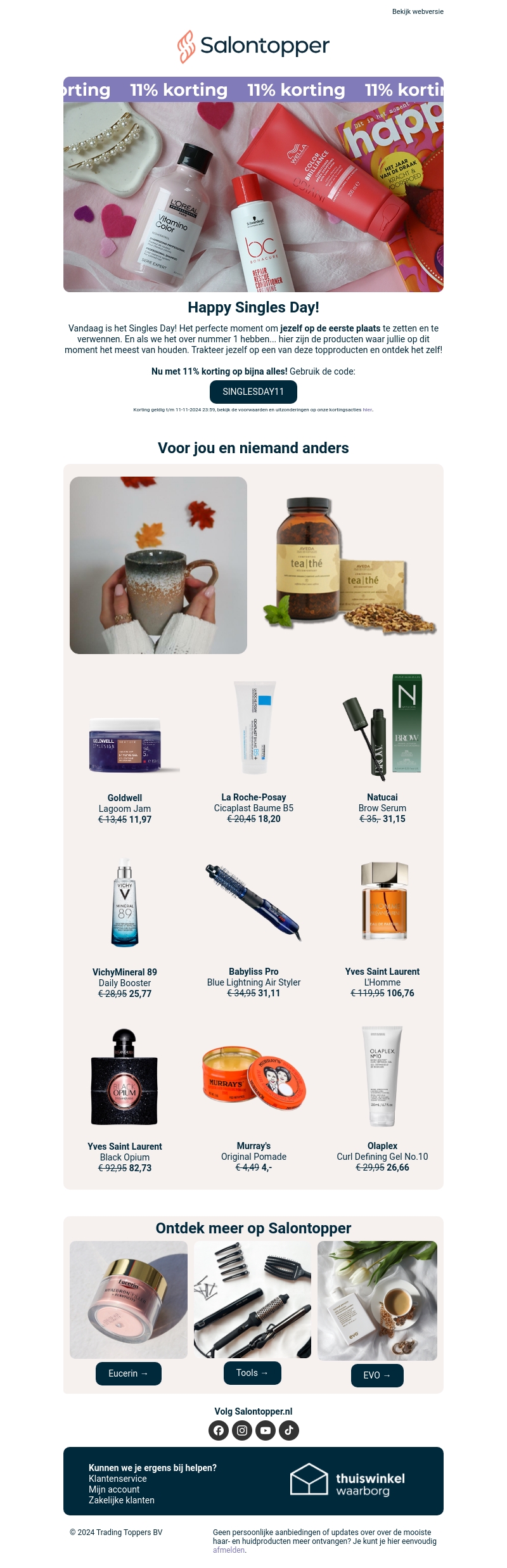 Happy Singles Day! 11% korting bijna op ALLES! 💗 Happy Singles Day! 11% korting bijna op ALLES! 💗