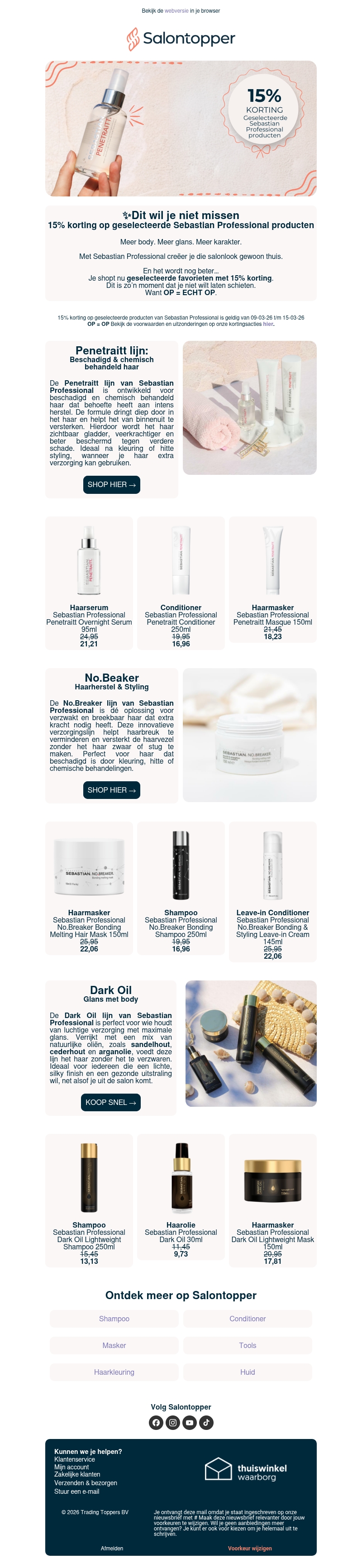 ✨Sebastian styling met 15% korting ✨Sebastian styling met 15% korting