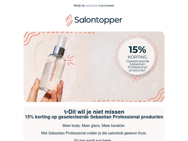 ✨Sebastian styling met 15% korting