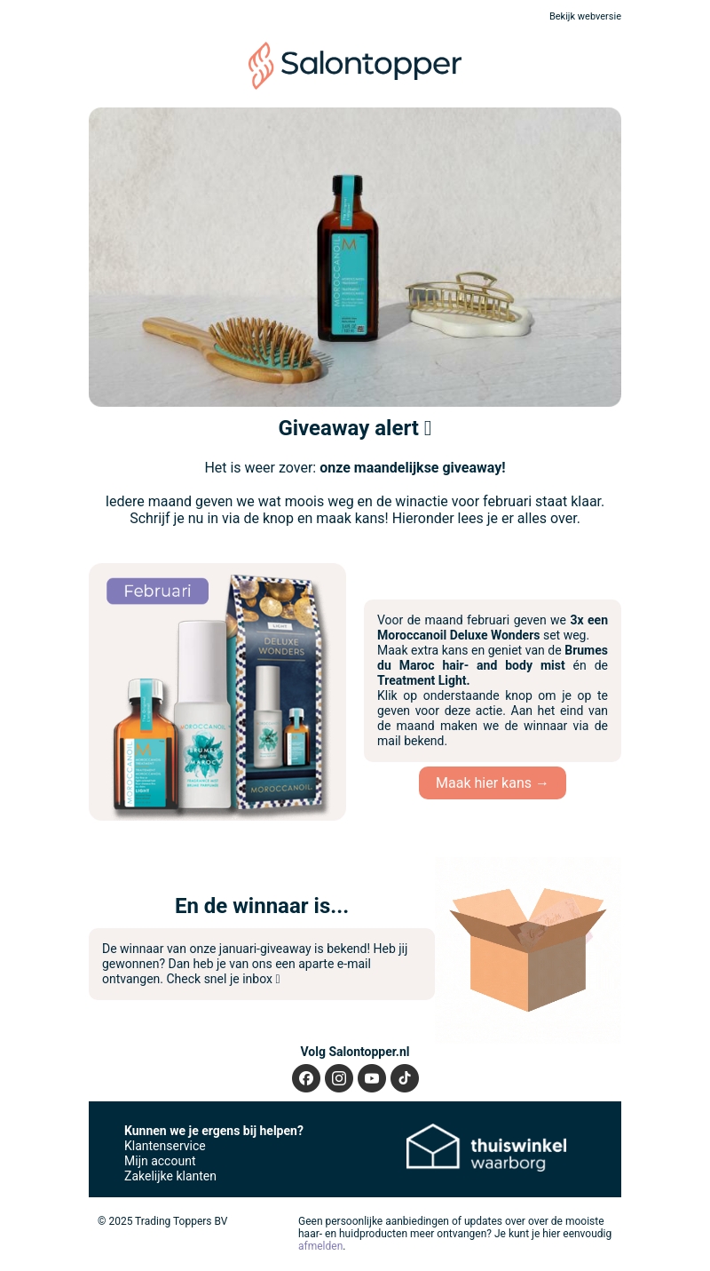 Giveaway alert 🎁 Doe mee met onze maandelijkse WINACTIE! Giveaway alert 🎁 Doe mee met onze maandelijkse WINACTIE!