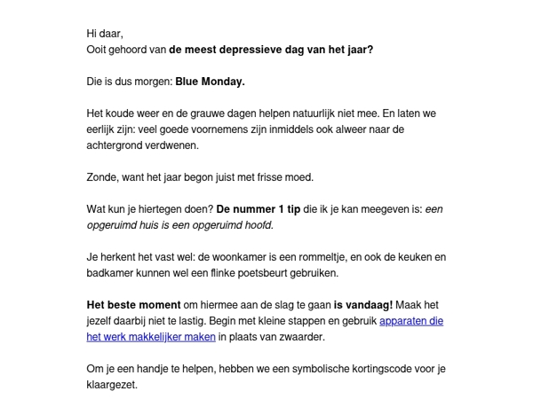 14% extra korting op alles. Alleen tot morgen 23:59.